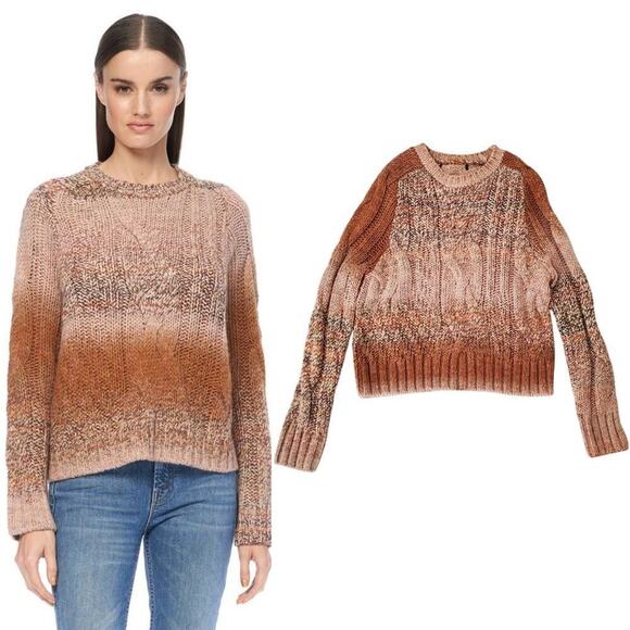 360 CASHMERE Larkyn Crew Neck Sweater Cable Knit Wool size M - Picture 1 of 13